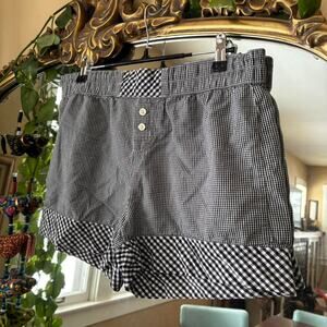 Gap Body Black White Gingham Boxer Lounge Shorts Small Cotton Loungewear Pajama